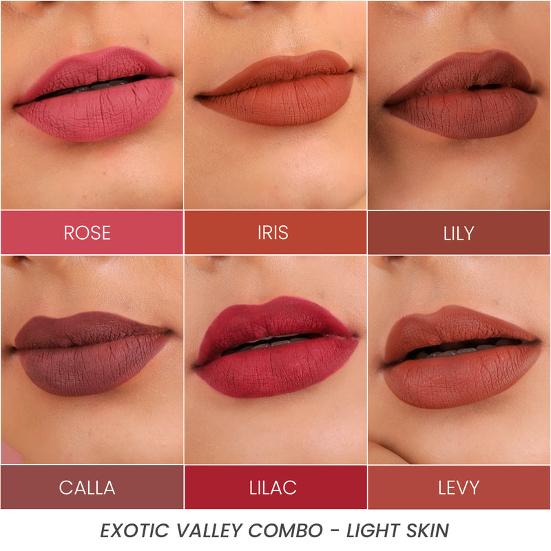 Petal Soft Ultra Matte Liquid Lipstick - Combo of 6